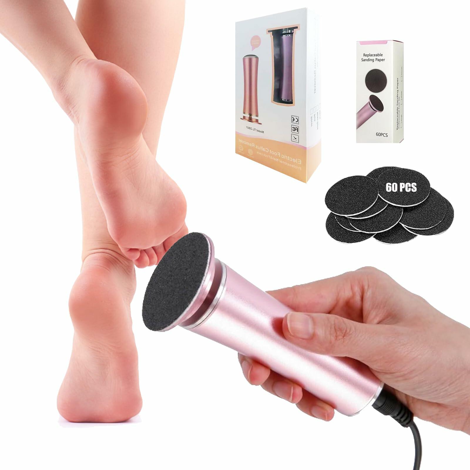 SRGARH Electric Callus Remover Foot File Adjustable Speed 60pcs Discs Pink