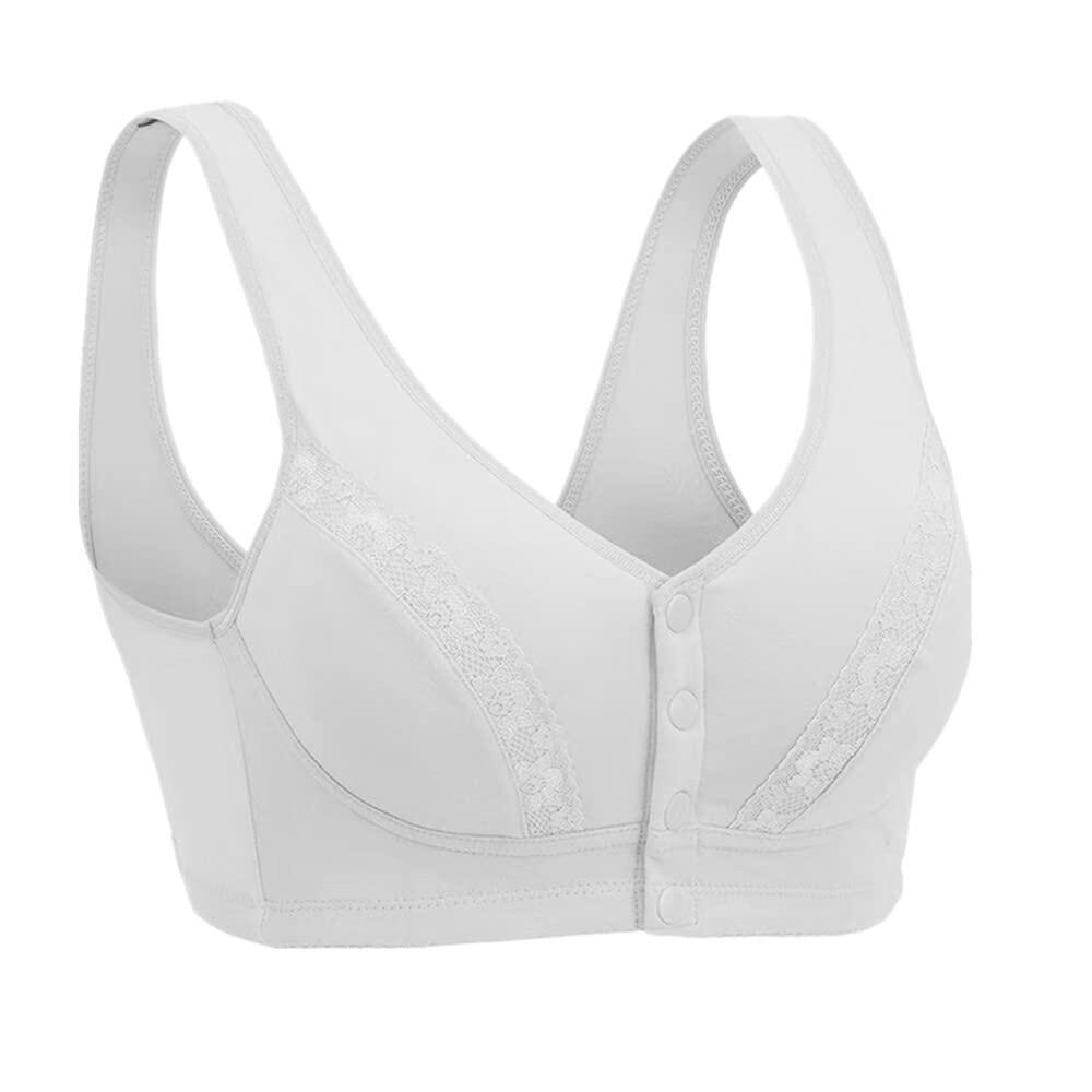 3-Pack Women’s Cotton Lace Snap Bras Front Closure Padded Bra 44BC