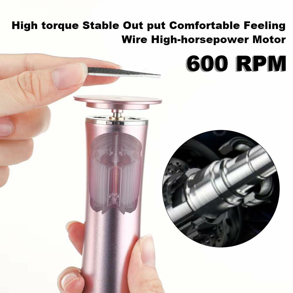 SRGARH Electric Callus Remover Foot File Adjustable Speed 60pcs Discs Pink