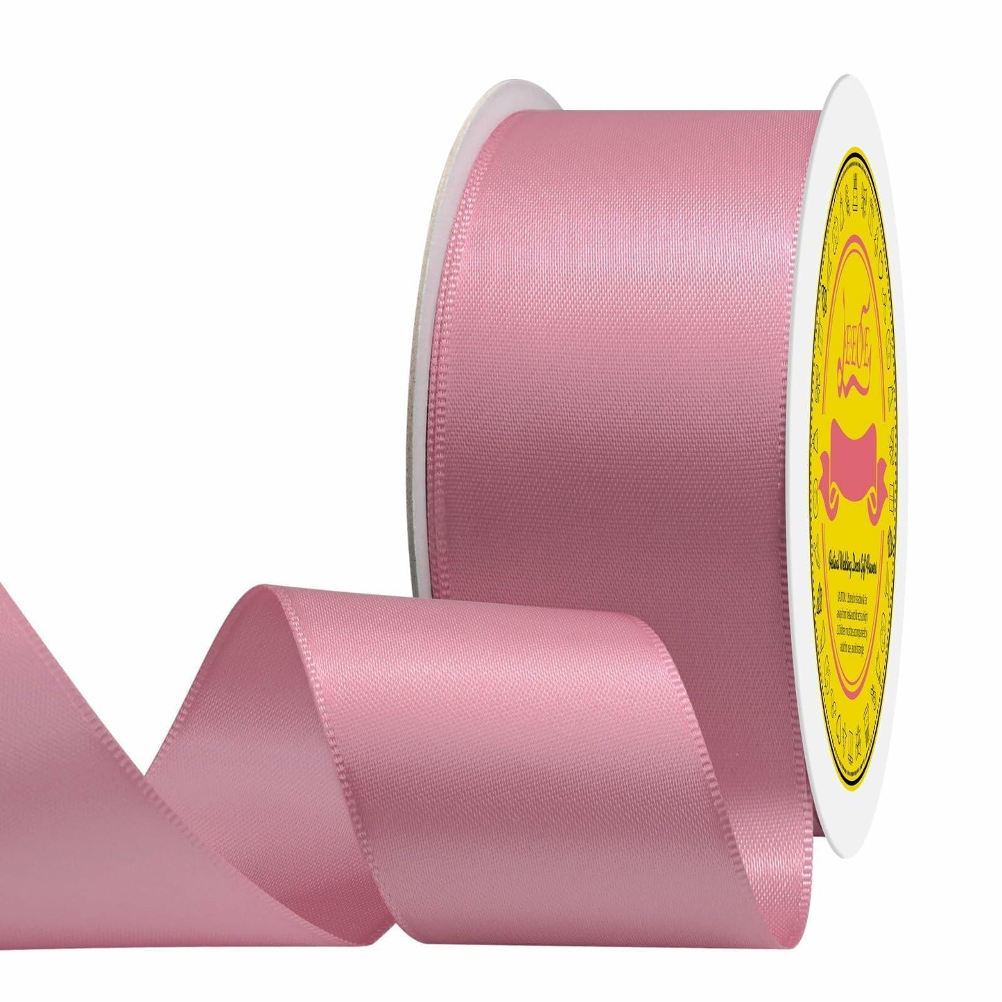 LEEQE Double-Face Rose Mauve Satin Ribbon 1.5" x 25 Yards Gift Wrapping