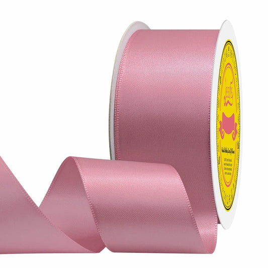 LEEQE Double-Face Rose Mauve Satin Ribbon 1.5" x 25 Yards Gift Wrapping