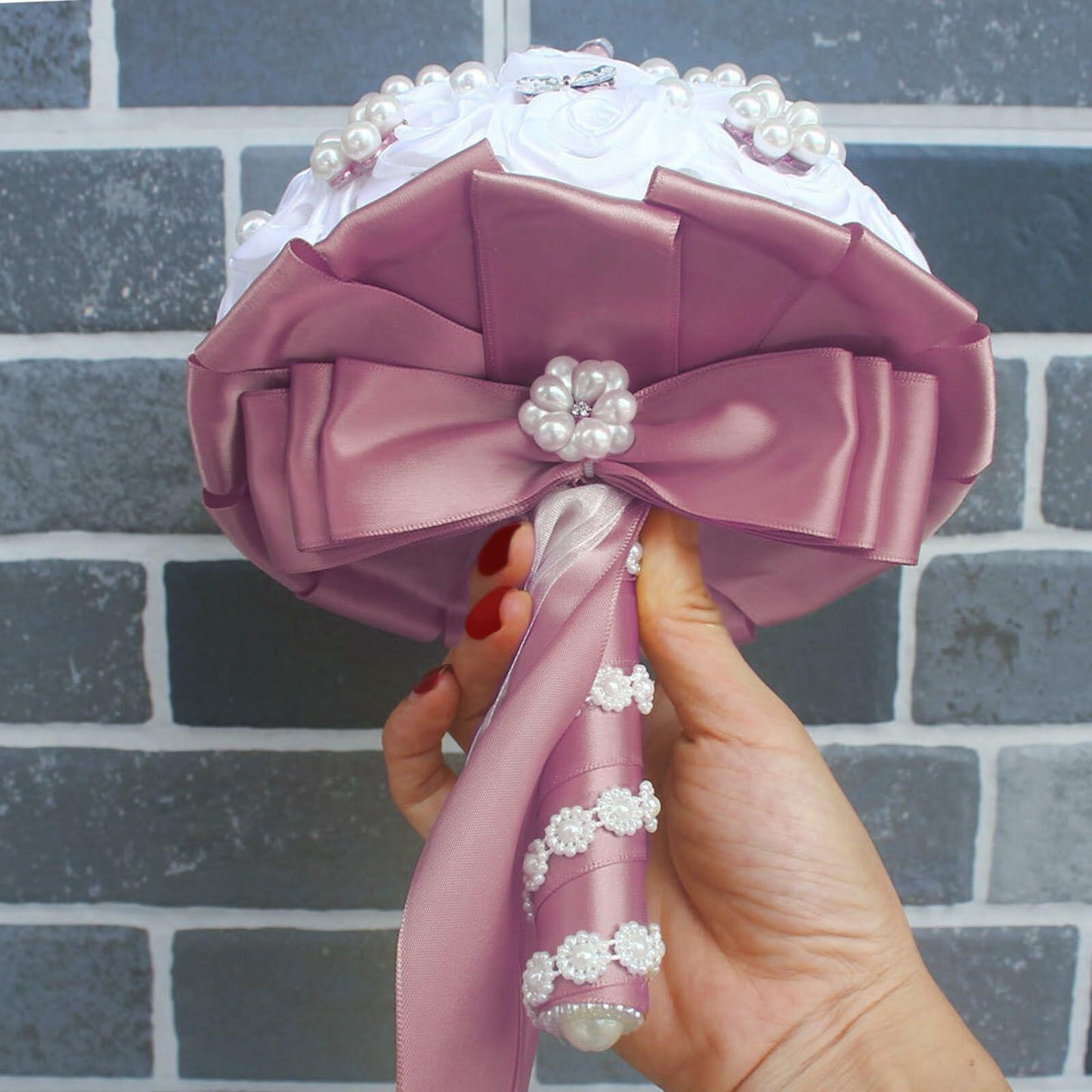 LEEQE Double-Face Rose Mauve Satin Ribbon 1.5" x 25 Yards Gift Wrapping