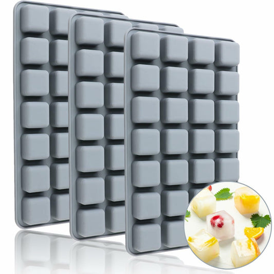 AILEHOPY 3-Pack Silicone Cube Ice Tray 28 Large Square Molds for Whiskey