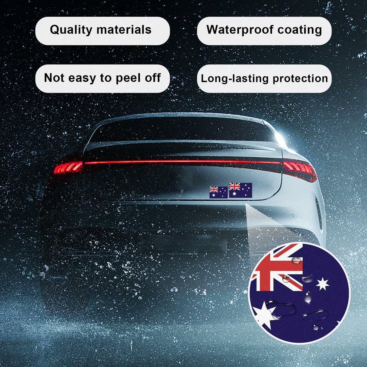 Dickno American Flag Decal Patriotic Reflective Car Helmet Laptop Sticker Round