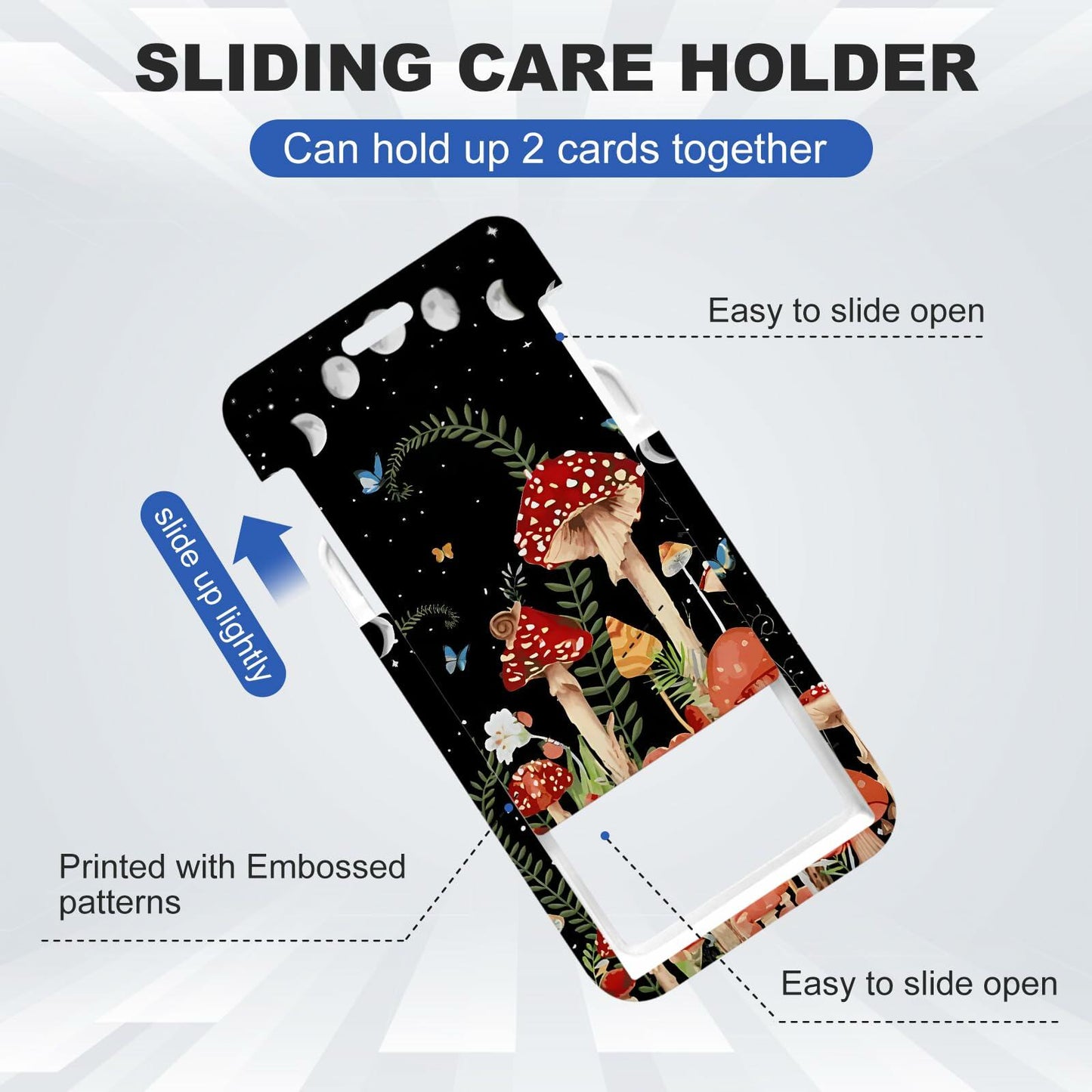 Mushroom ID Badge Holder Heavy Duty Retractable Clip Reel for School & Office