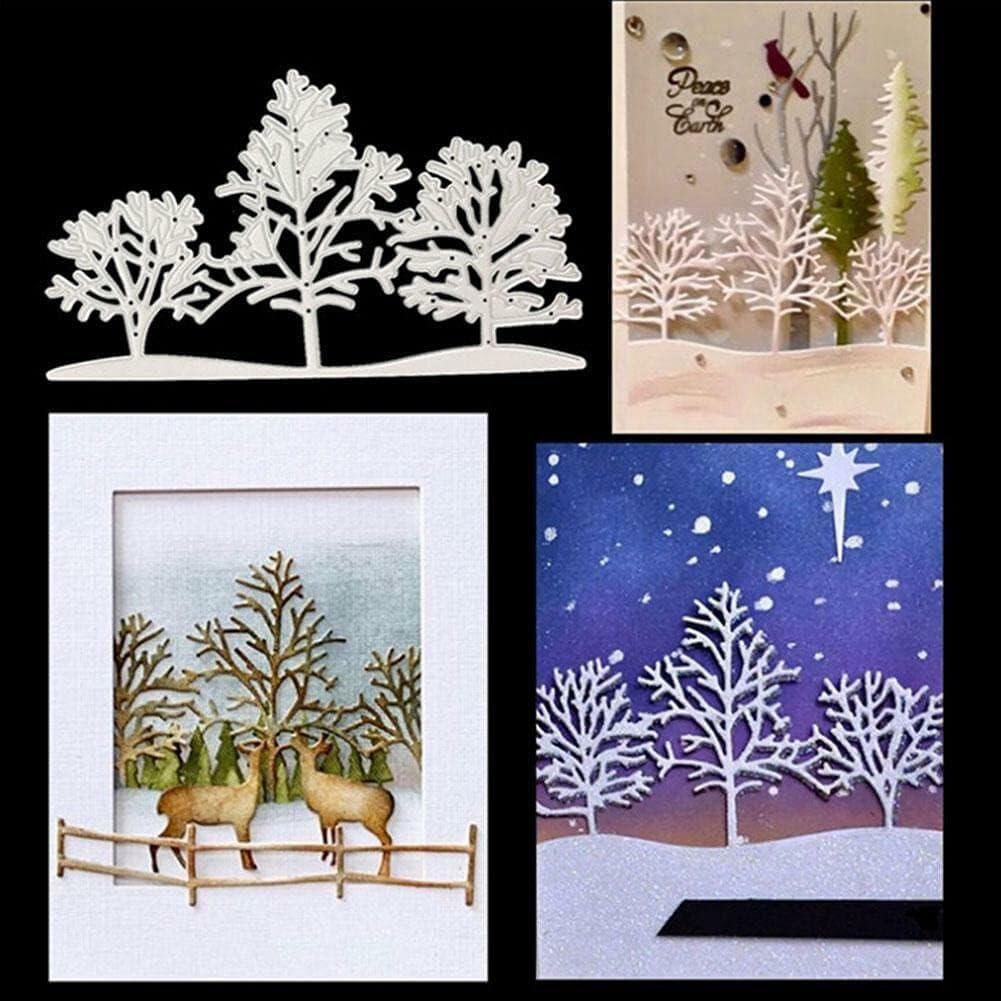 3PCS Silver Tree Metal Cutting Dies Stencils Card Scrapbooking Embossing DIY