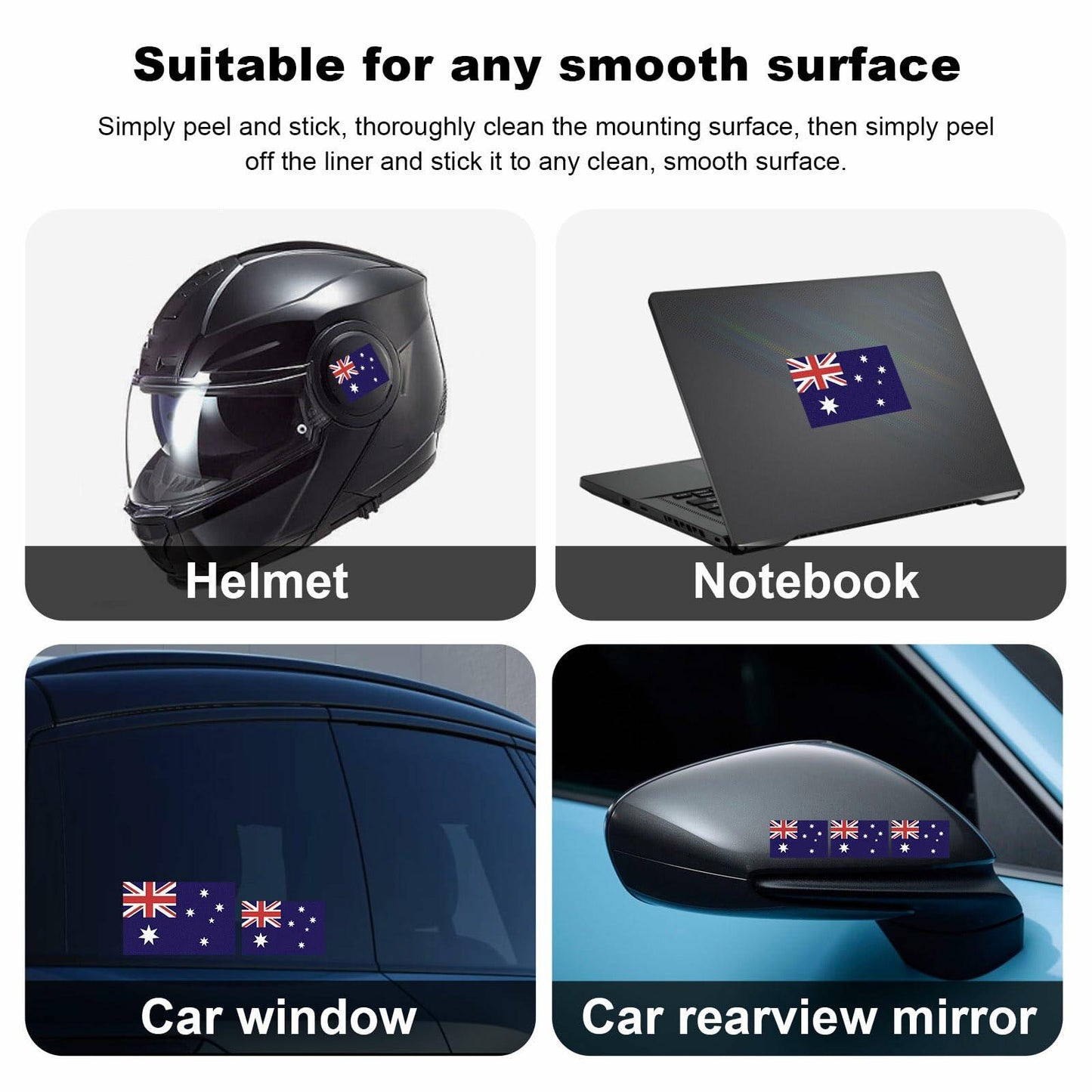 Dickno American Flag Decal Patriotic Reflective Car Helmet Laptop Sticker Round