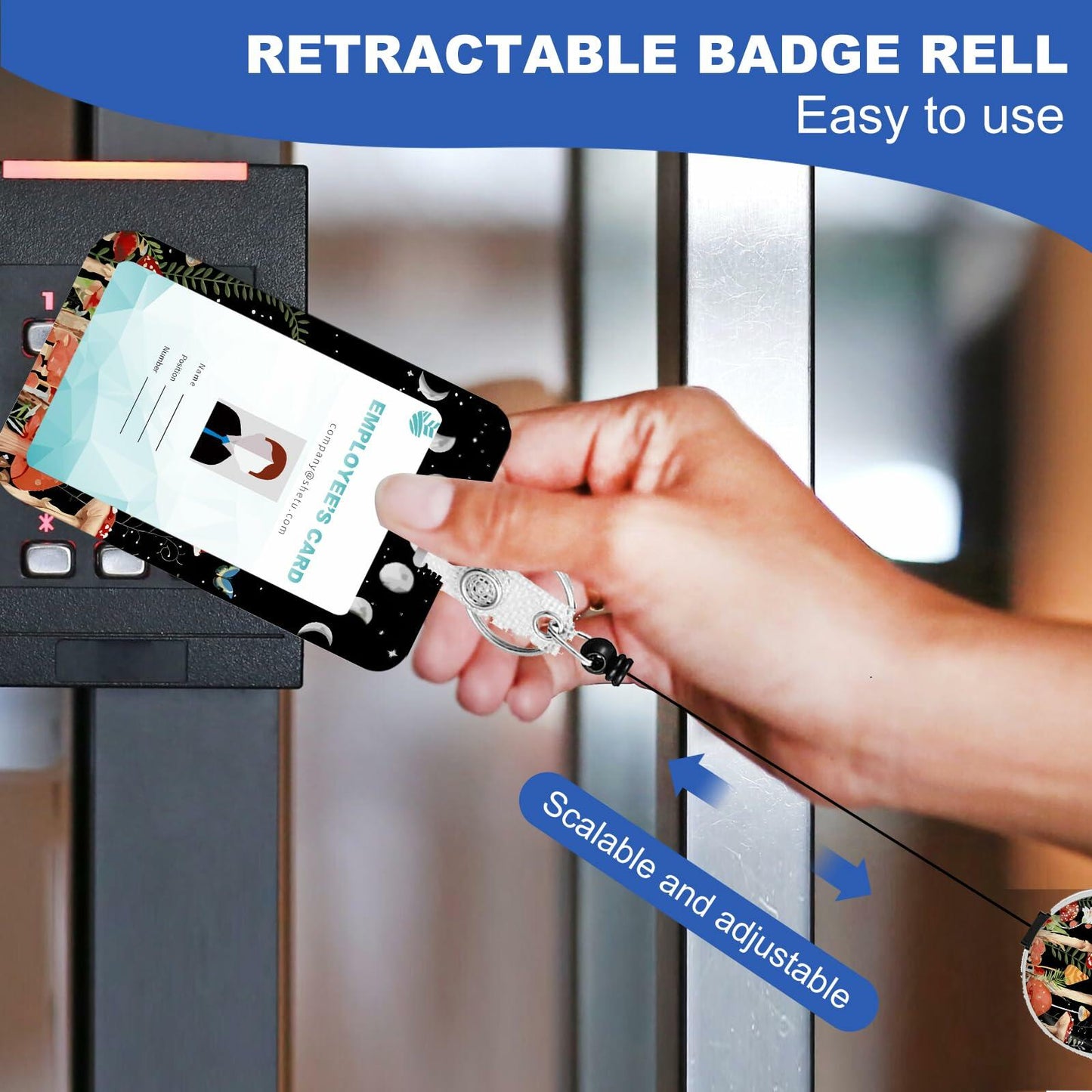 Mushroom ID Badge Holder Heavy Duty Retractable Clip Reel for School & Office