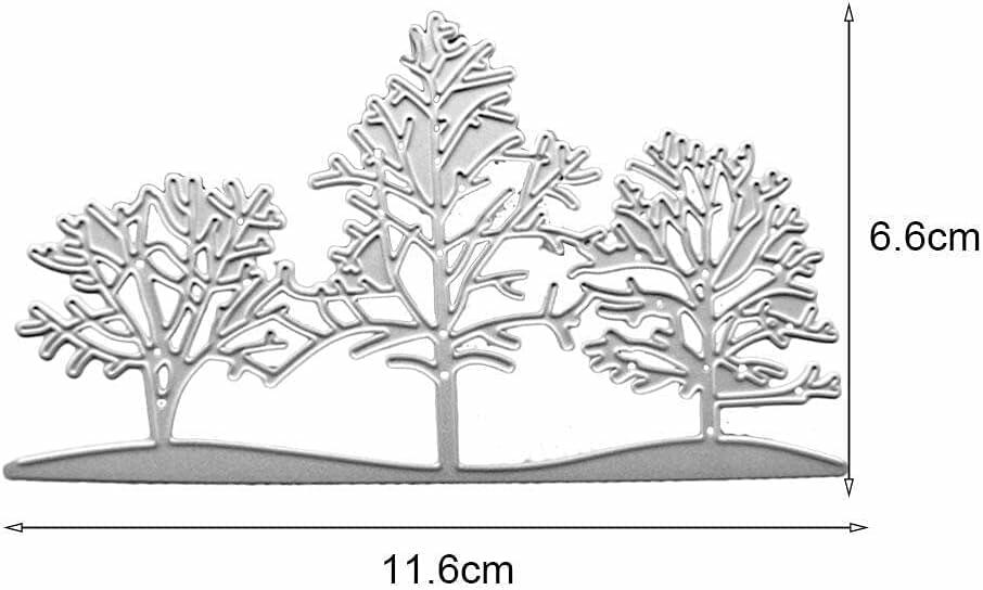 3PCS Silver Tree Metal Cutting Dies Stencils Card Scrapbooking Embossing DIY