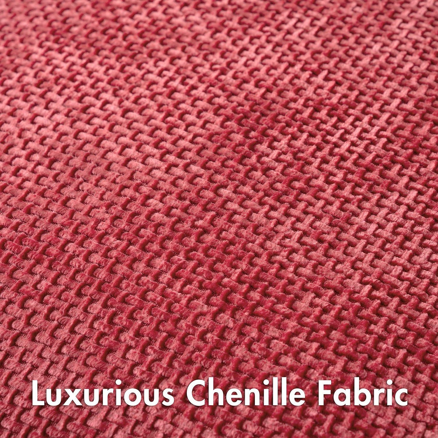 Woaboy 2-Pack Red Decorative Pillow Covers 18x18in Chenille Throw Pillows