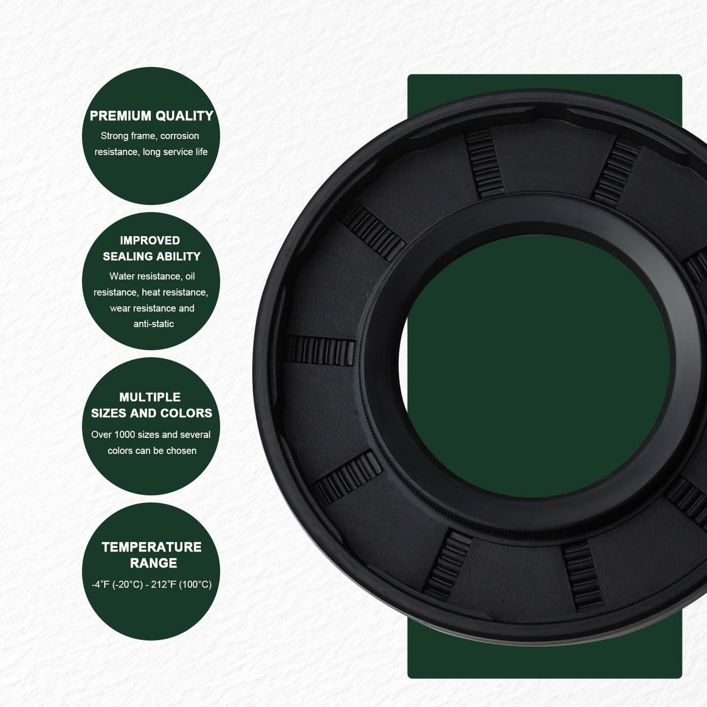 Yethuanru 2PCS 17x26x7mm Black Double Lip Oil Seal Nitrile Rubber with Spring