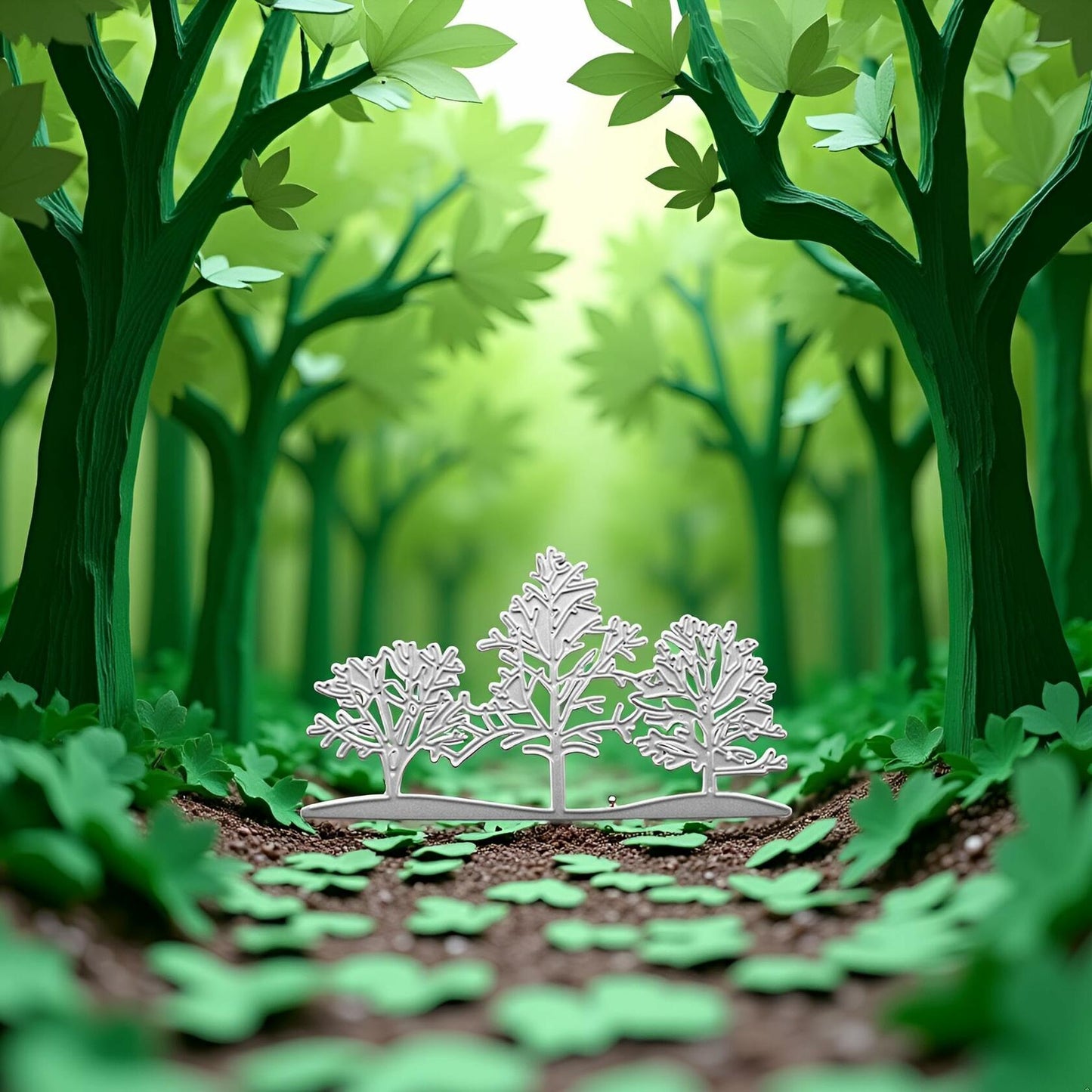 3PCS Silver Tree Metal Cutting Dies Stencils Card Scrapbooking Embossing DIY