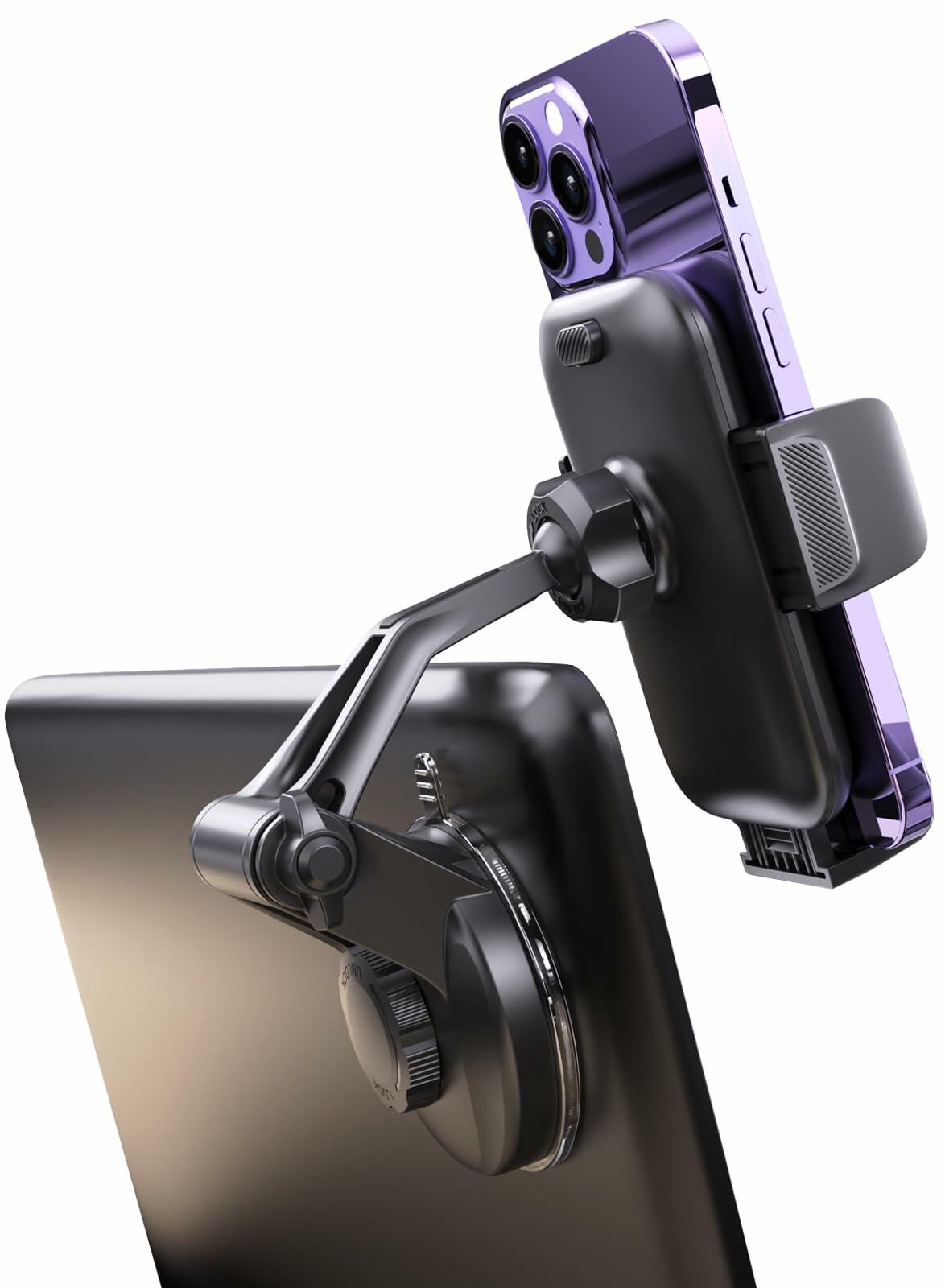 Wukanleng Suction Cup Phone Mount for Tesla Model 3/Y/S/X, 360° Rotating Holder