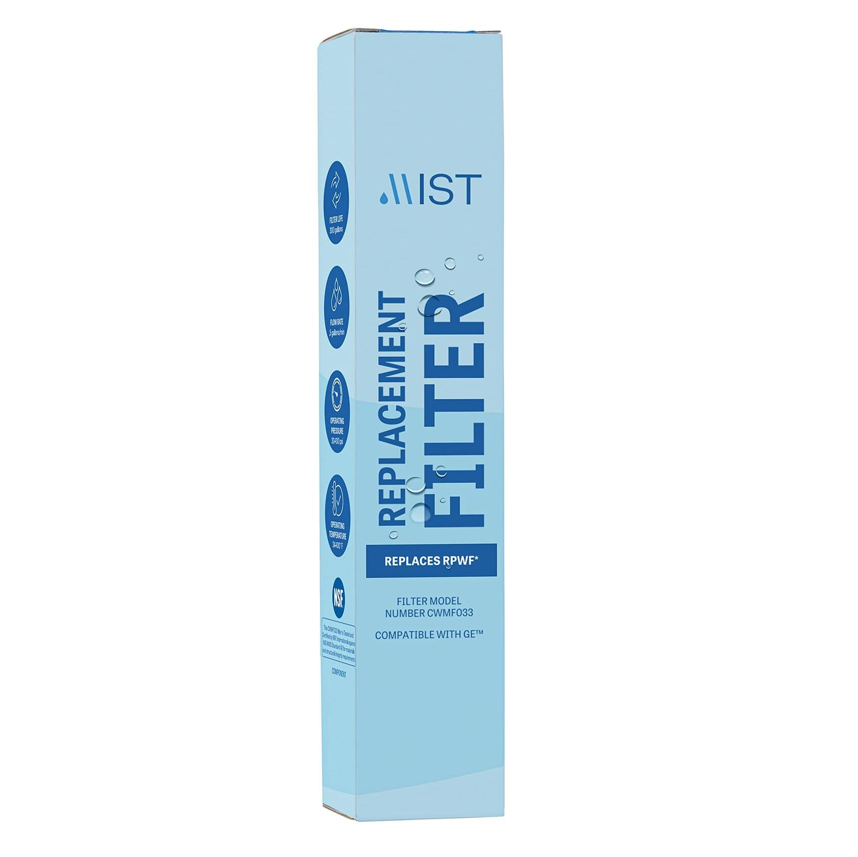 Mist RPWF 2-Pack Refrigerator Water Filter Compatible with GE RPWF RWF1063