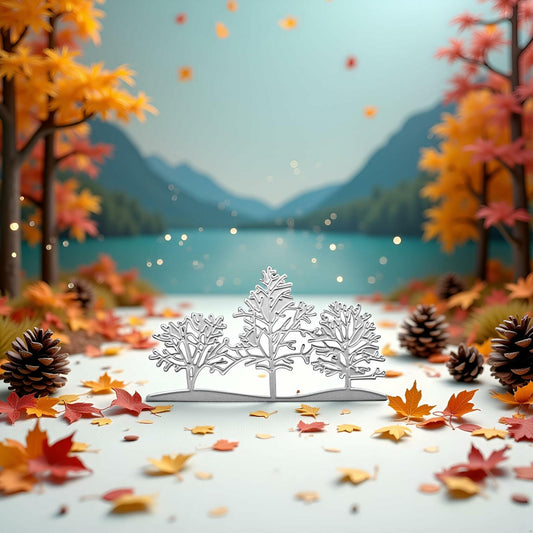 3PCS Silver Tree Metal Cutting Dies Stencils Card Scrapbooking Embossing DIY