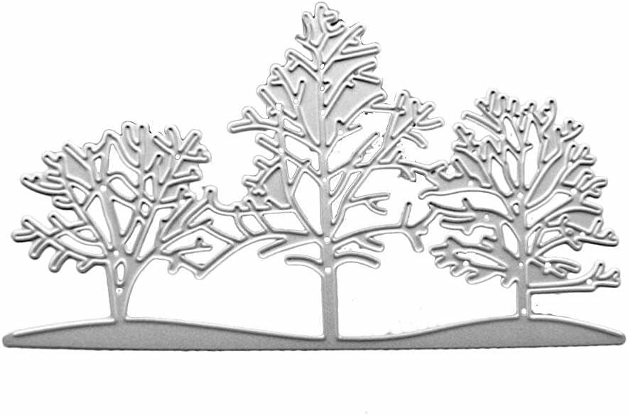 3PCS Silver Tree Metal Cutting Dies Stencils Card Scrapbooking Embossing DIY