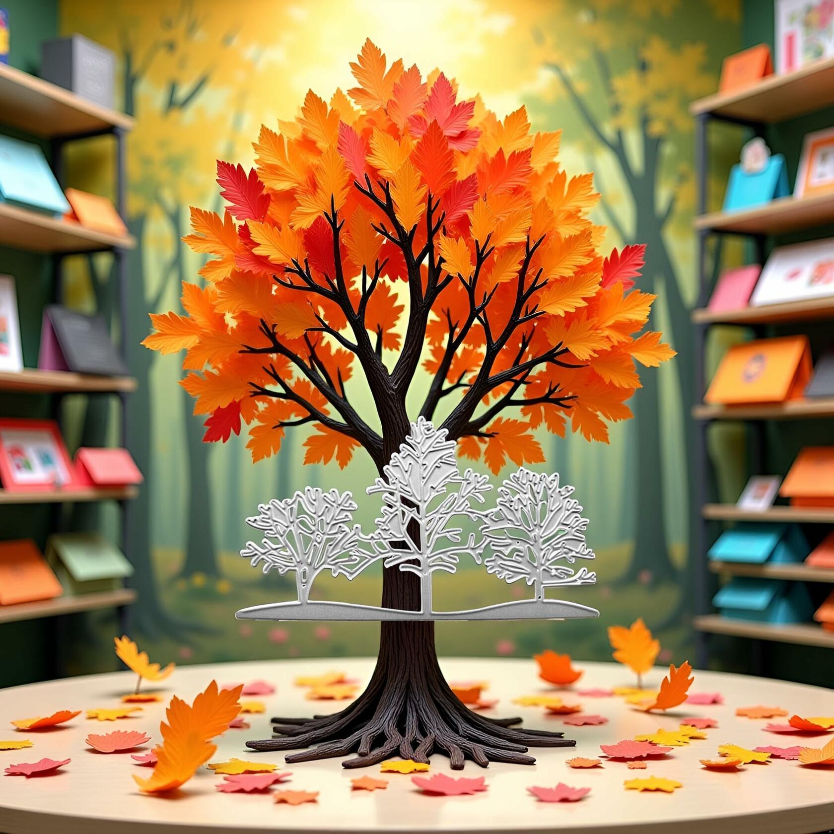 3PCS Silver Tree Metal Cutting Dies Stencils Card Scrapbooking Embossing DIY