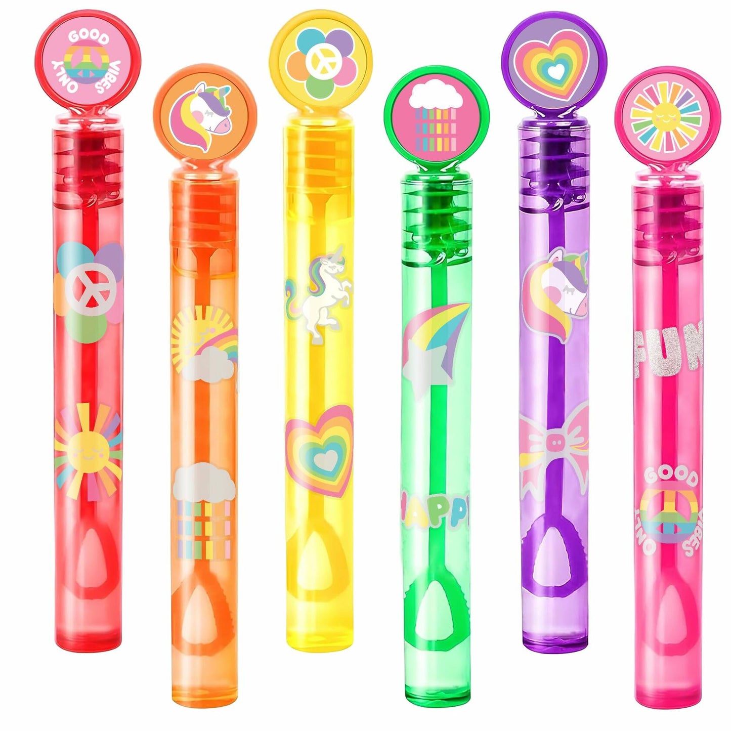 60PCS Cute Unicorn Party Favors 12 DIY Bubble Wands Birthday Goodie Bags