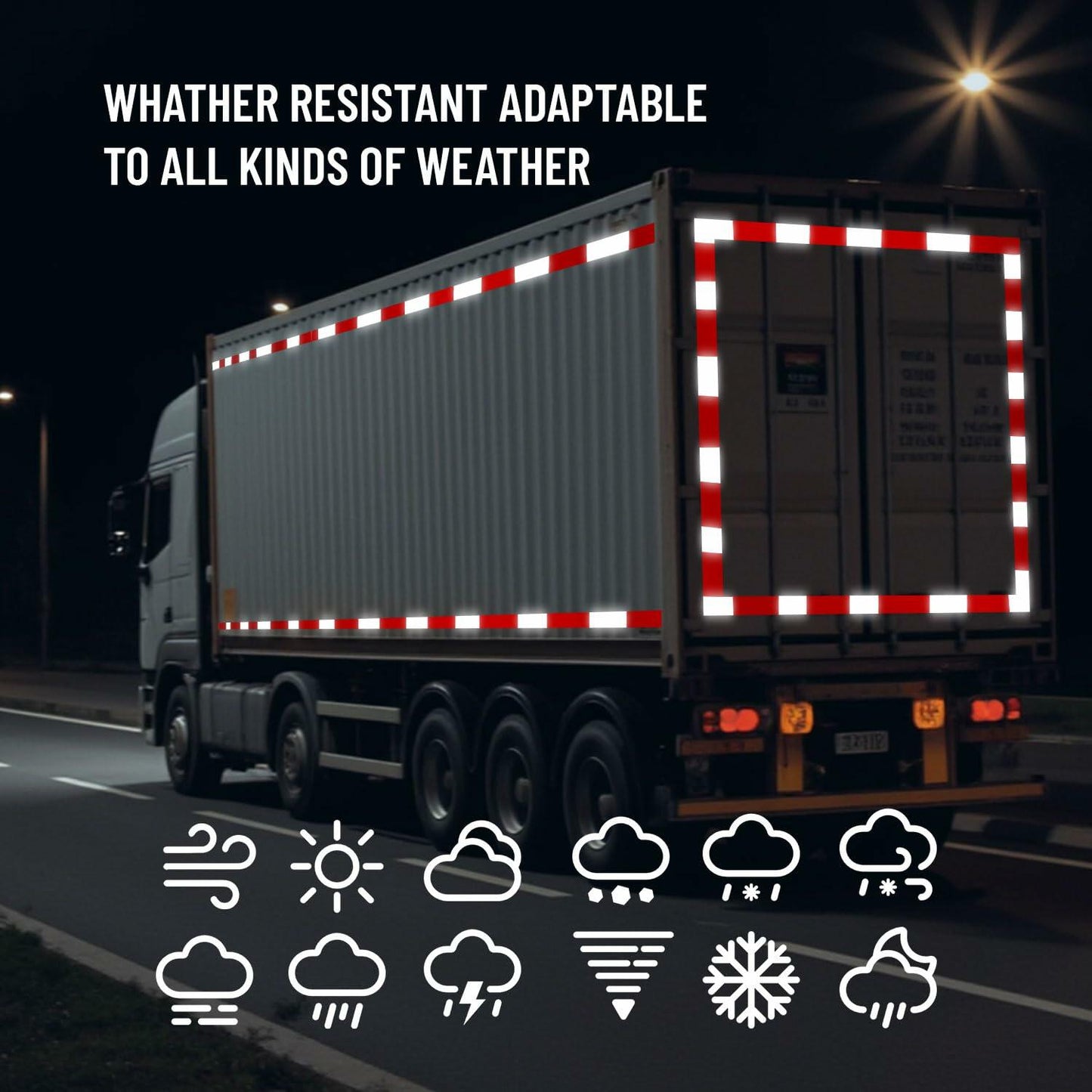 ROIKVN Reflective Safety Tape 2"x200ft Waterproof Red/White DOT-C2 Outdoor