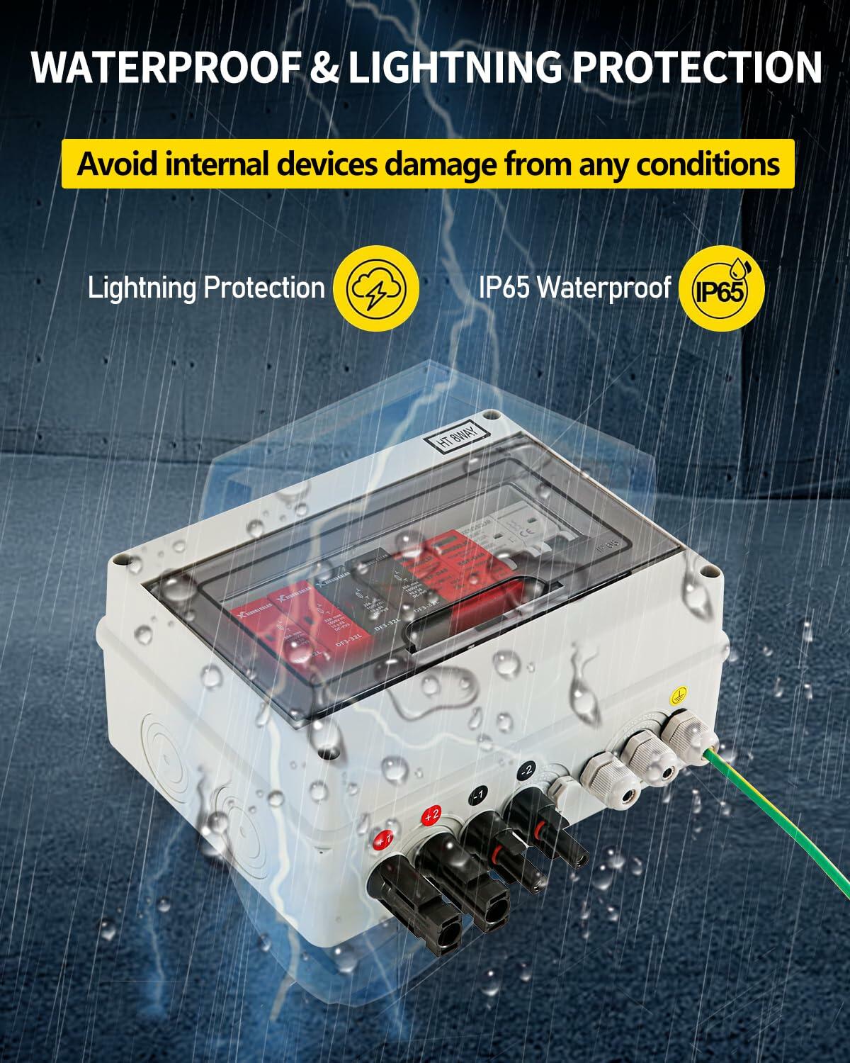 VOU 5-Pair 10AWG DC Solar PV Connectors Kit 1000V35A Waterproof IP68