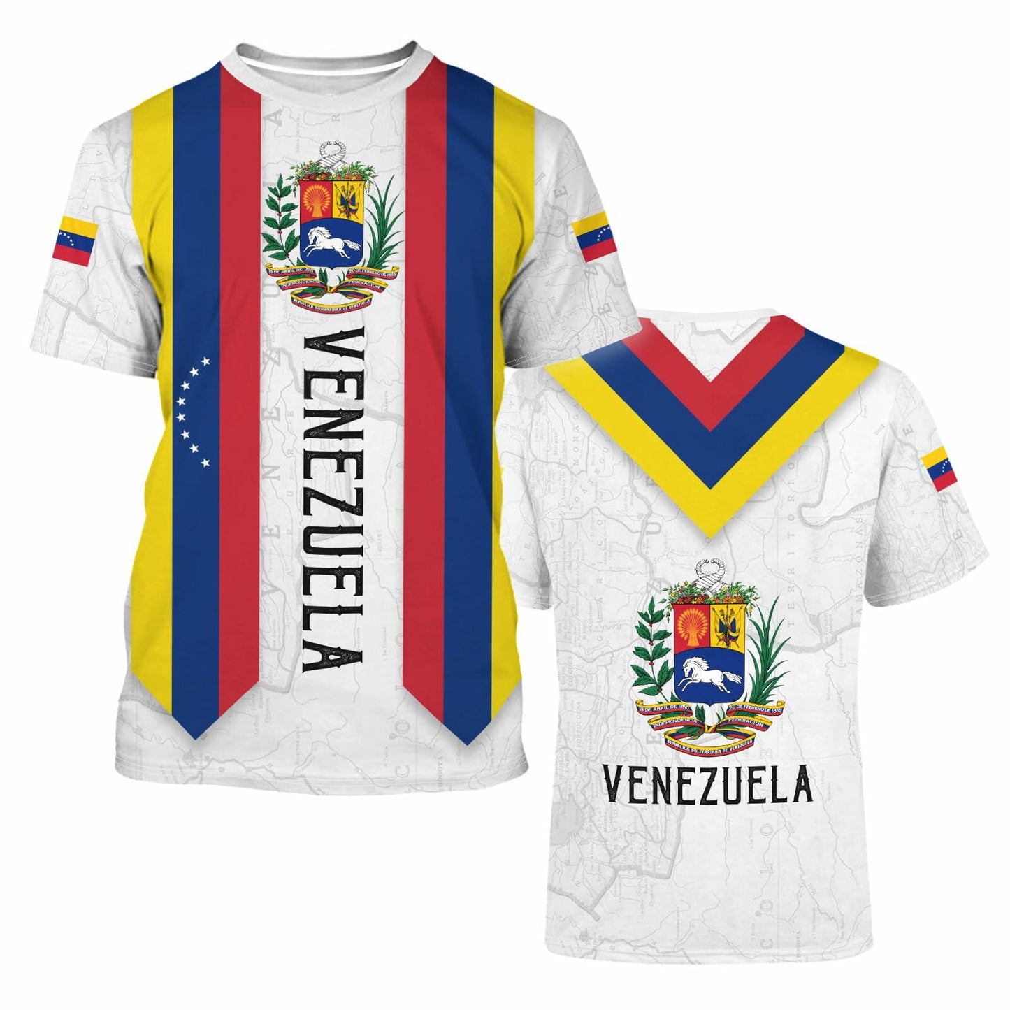BJU Venezuela Flag T-Shirt Unisex Crewneck Short Sleeve Casual Printed Tee