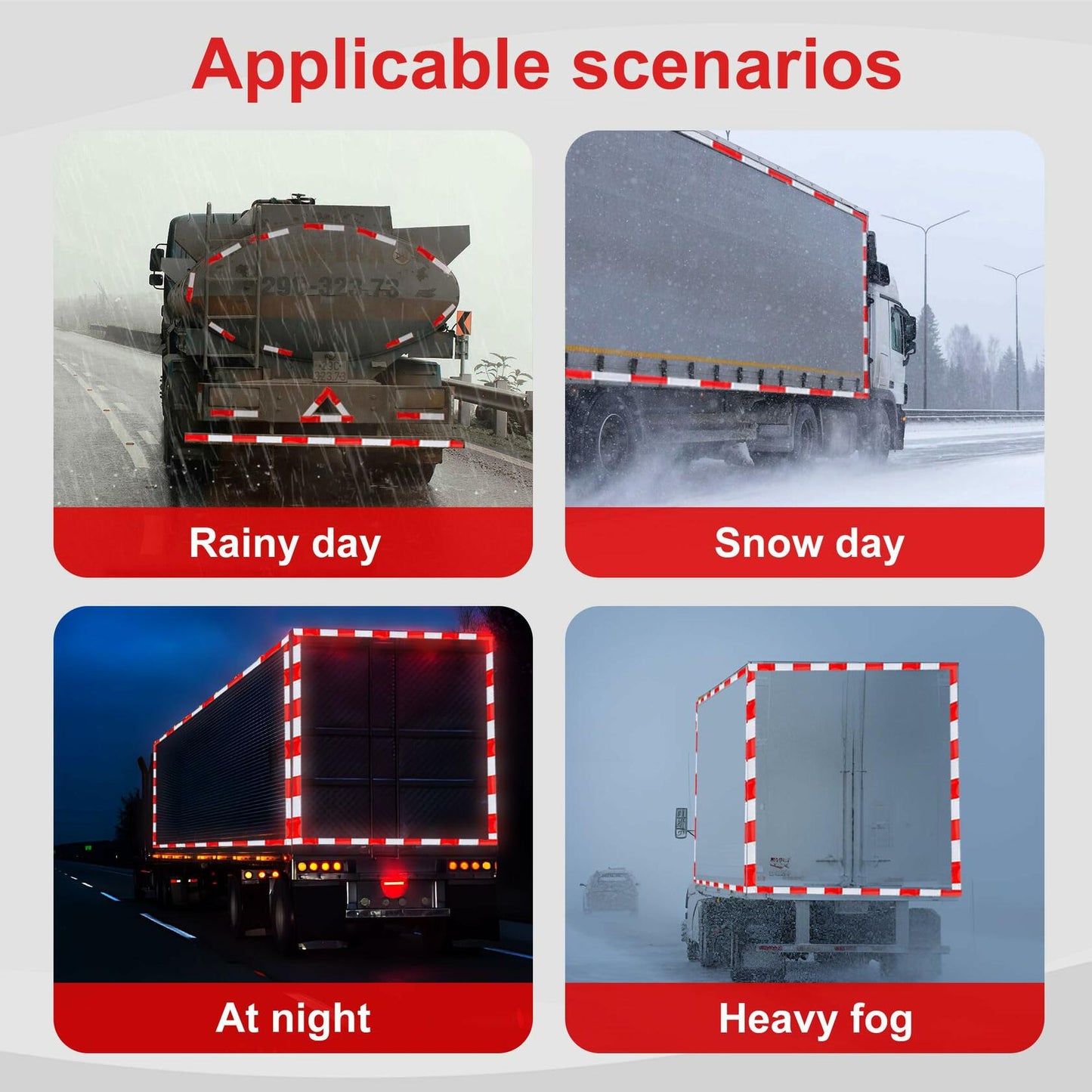 ROIKVN Reflective Safety Tape 2"x200ft Waterproof Red/White DOT-C2 Outdoor