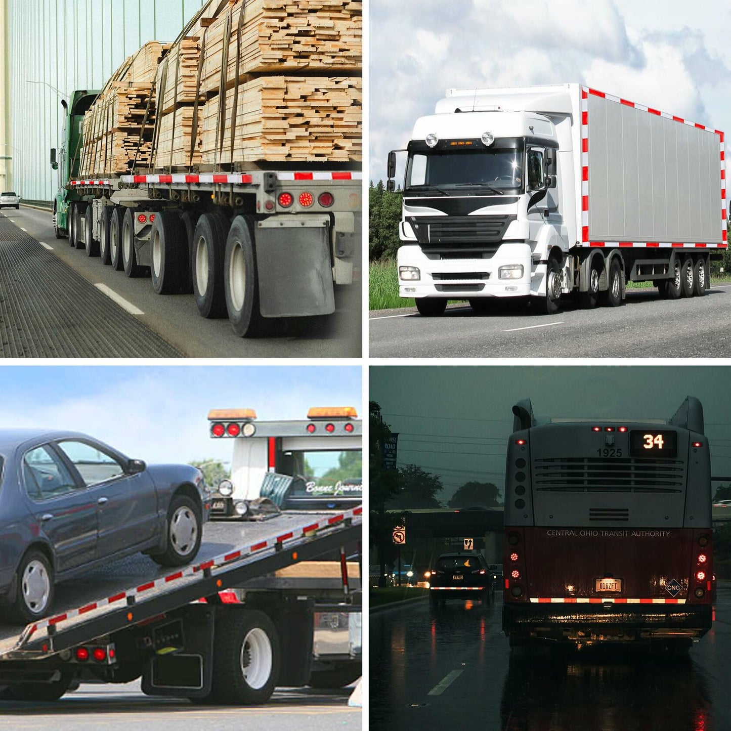 ROIKVN Reflective Safety Tape 2"x200ft Waterproof Red/White DOT-C2 Outdoor