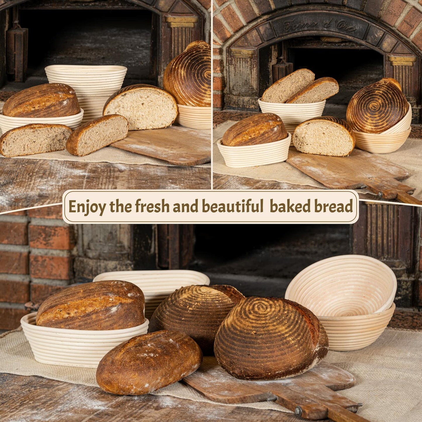 CRISS ELITE Sourdough Bread Baking Starter Kit 9" Banneton Proofing 2-Pack