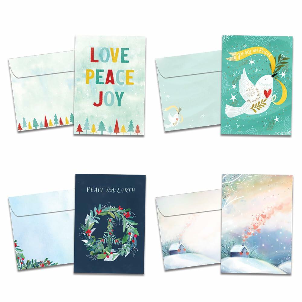 Tree-Free Greetings Season’s Greeting Cards 16-Pack Peace on Earth 5x7