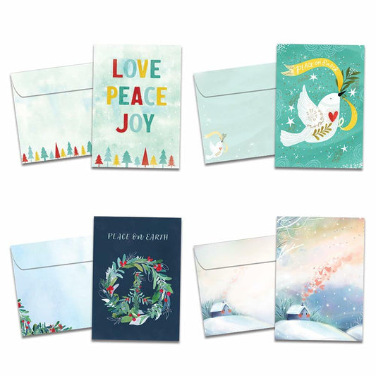 Tree-Free Greetings Season’s Greeting Cards 16-Pack Peace on Earth 5x7
