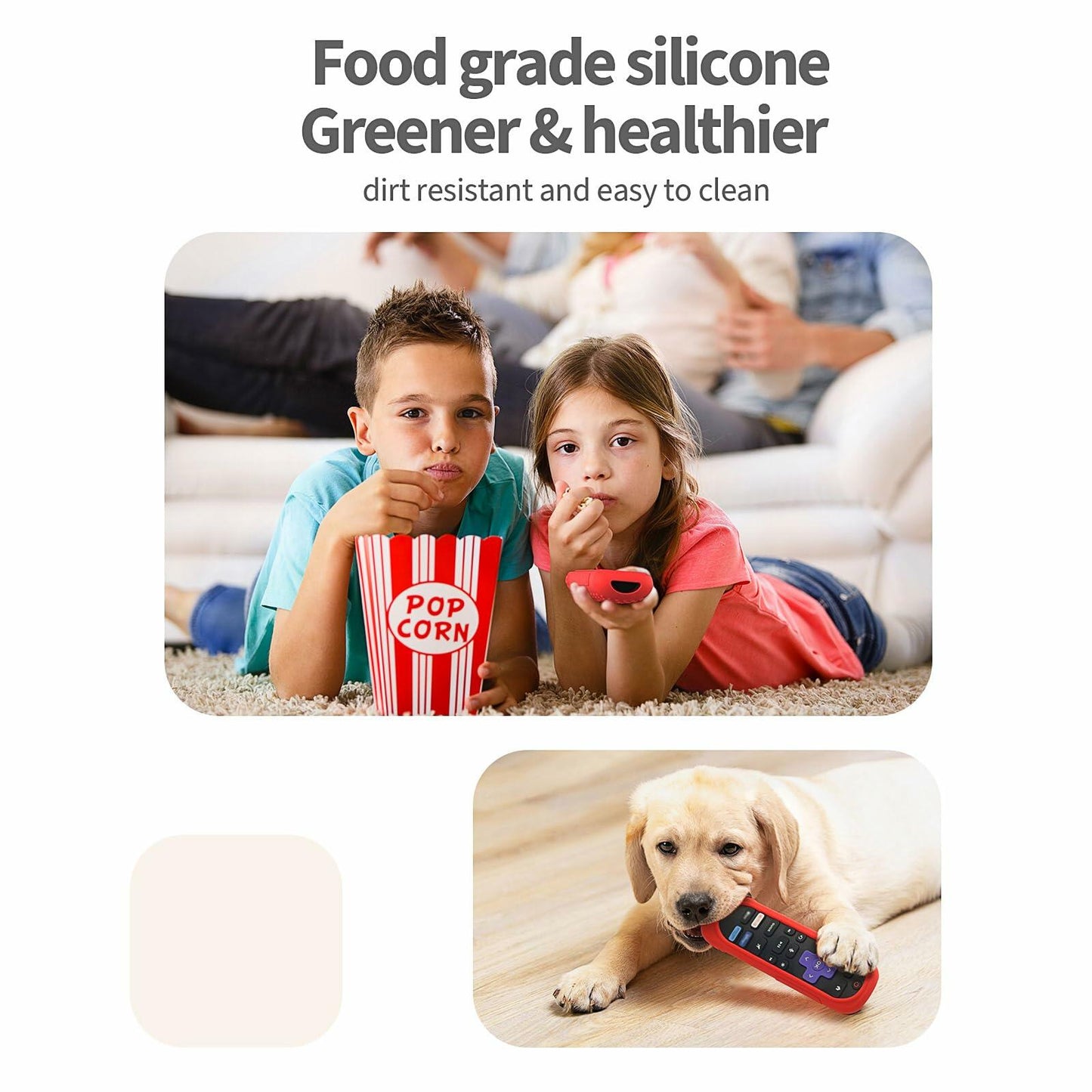 Silicone Remote Cover for Roku TV Remote Shockproof Washable with Lanyard Mint