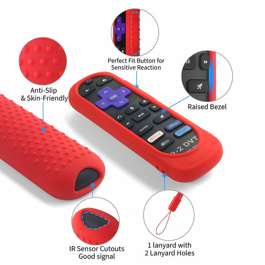 Silicone Remote Cover for Roku TV Remote Shockproof Washable with Lanyard Mint