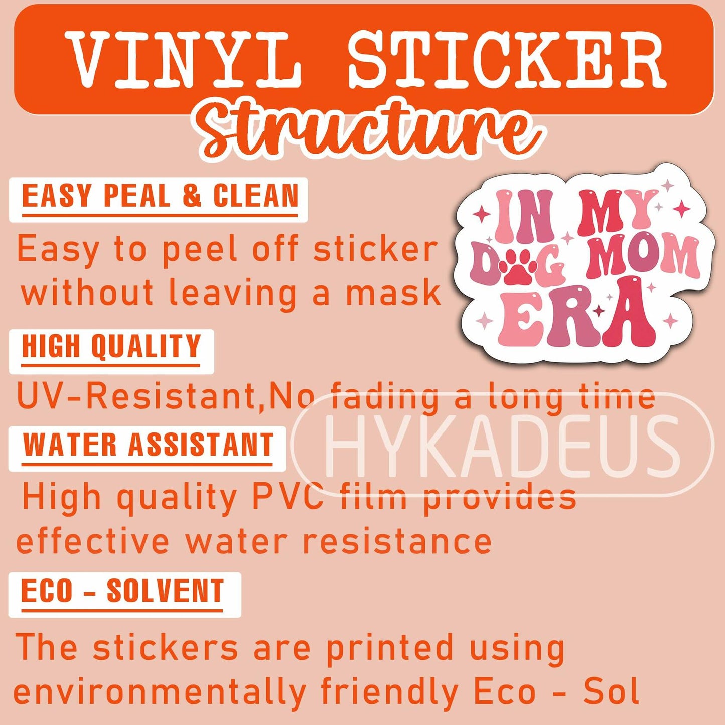 3pcs “In My Dog Mom Era” Waterproof Vinyl Stickers Paw Decals 3"x2.3"