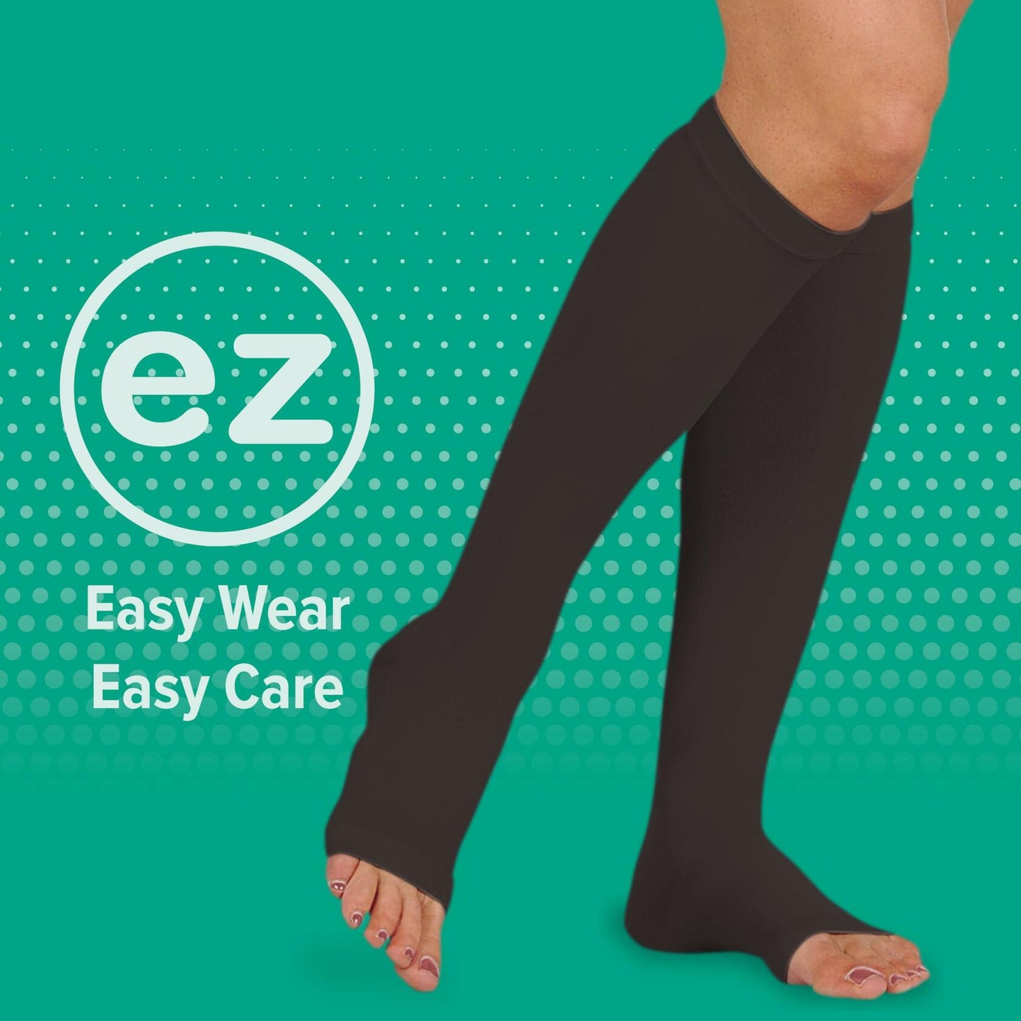 Juzo Basic 4411ad 20-30mmhg Knee-High Open Toe Compression Stocking Black 4 (IV)