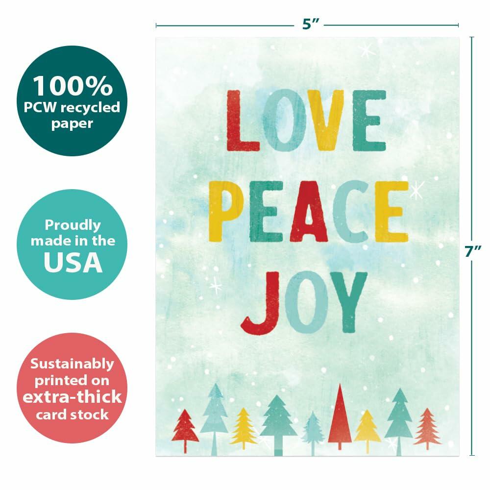 Tree-Free Greetings Season’s Greeting Cards 16-Pack Peace on Earth 5x7
