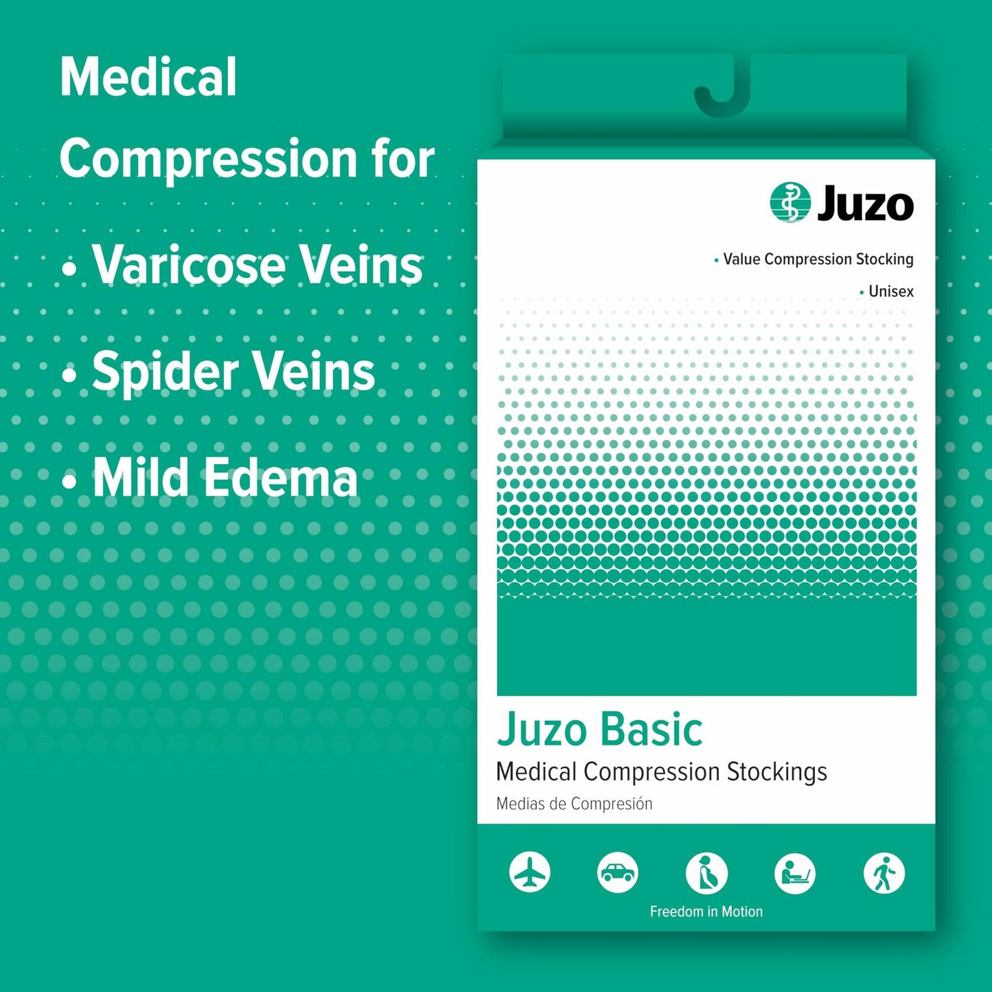 Juzo Basic 4411ad 20-30mmhg Knee-High Open Toe Compression Stocking Black 4 (IV)