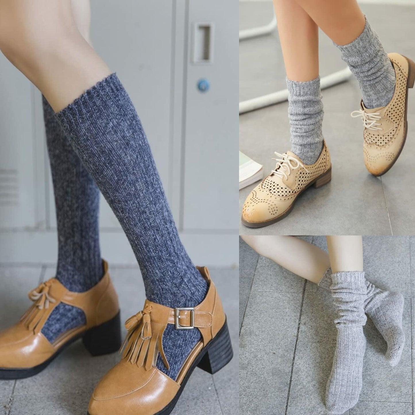 TINTAO Women’s Cotton Knit Crew Socks Thick Warm Slouch Gift Multi 5-10