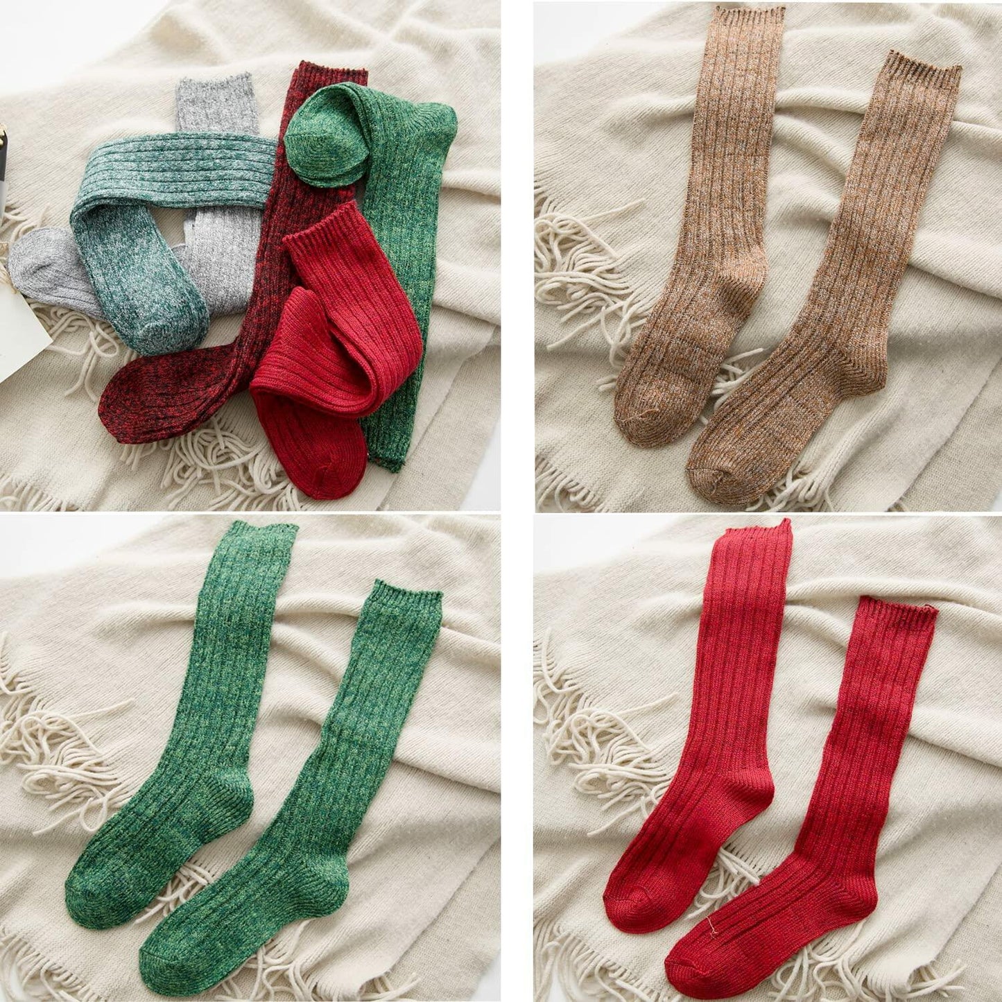 TINTAO Women’s Cotton Knit Crew Socks Thick Warm Slouch Gift Multi 5-10