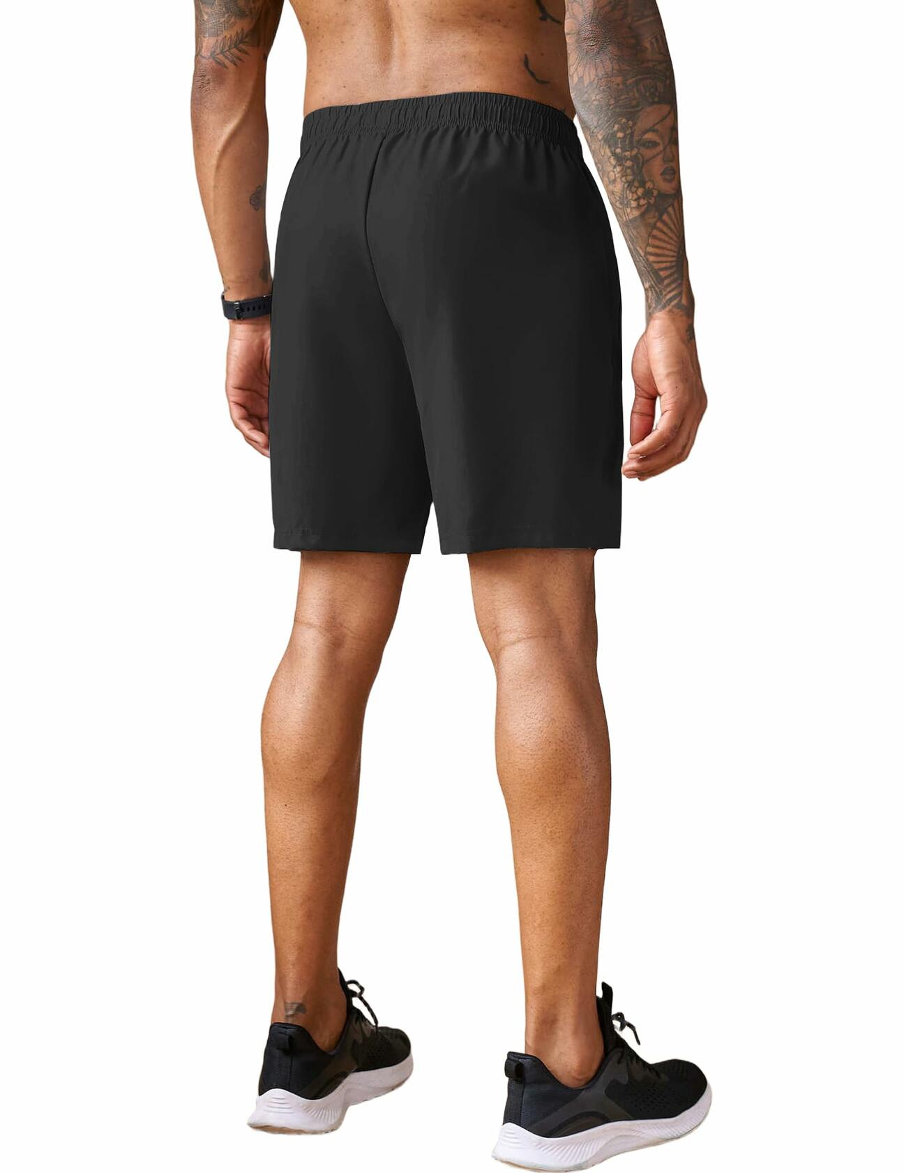 COOFANDY Men’s 7" Workout Gym Shorts 2-Pack Lightweight with Zipper Wine/Black