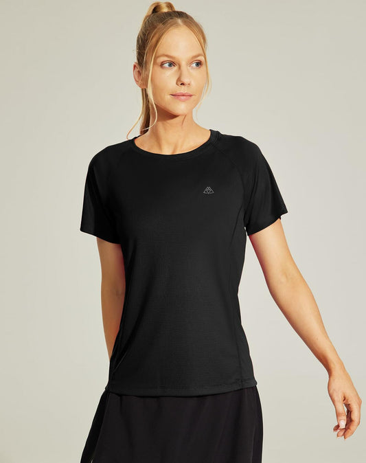 Haimont Women’s Dry Fit Running T-Shirt Short Sleeve Crew Neck Black L