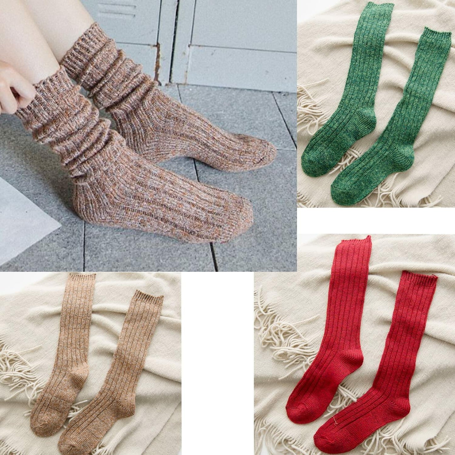 TINTAO Women’s Cotton Knit Crew Socks Thick Warm Slouch Gift Multi 5-10