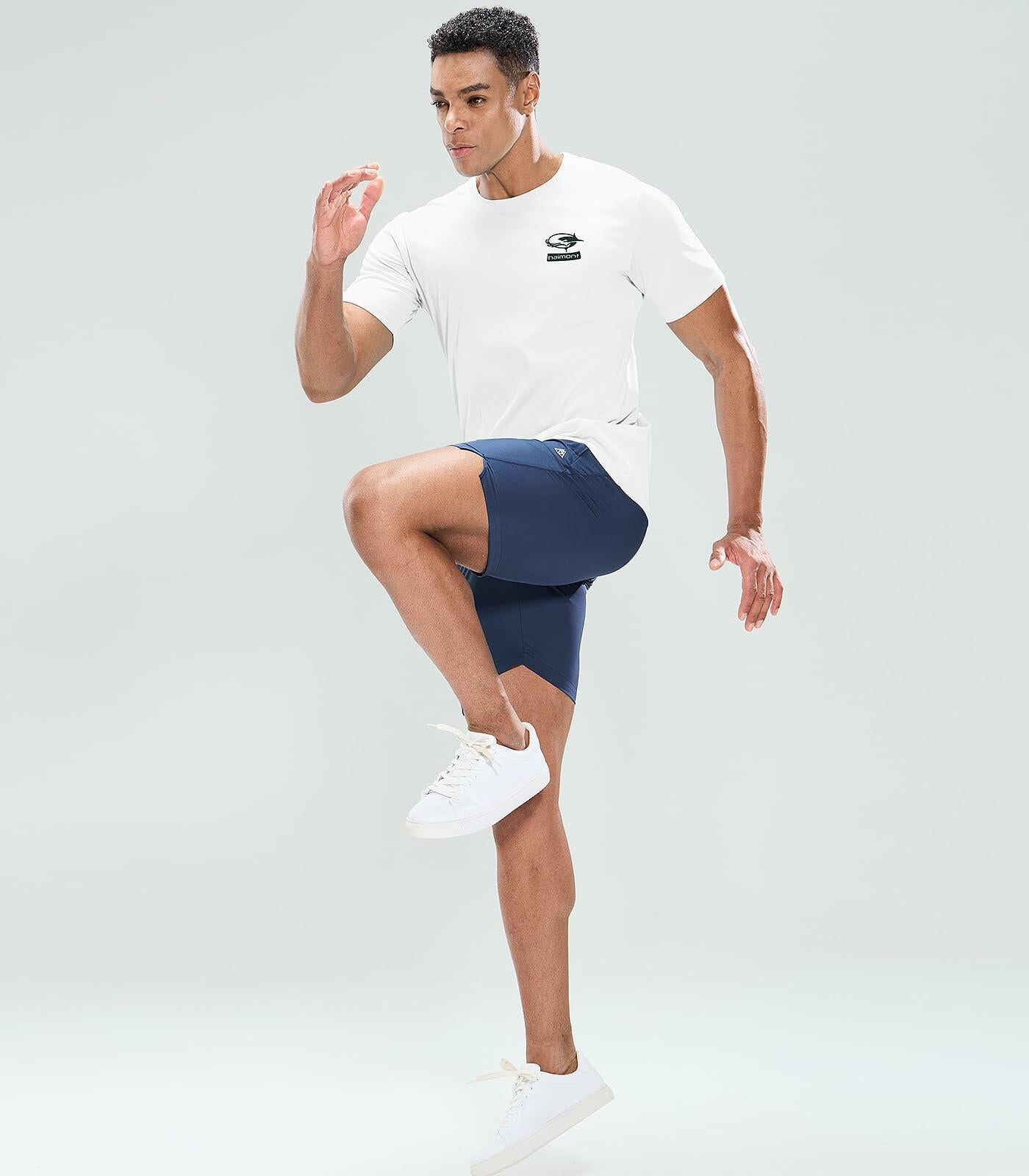 Haimont Men’s Sun Protection Fishing Shirt Short Sleeve White L Lightweight