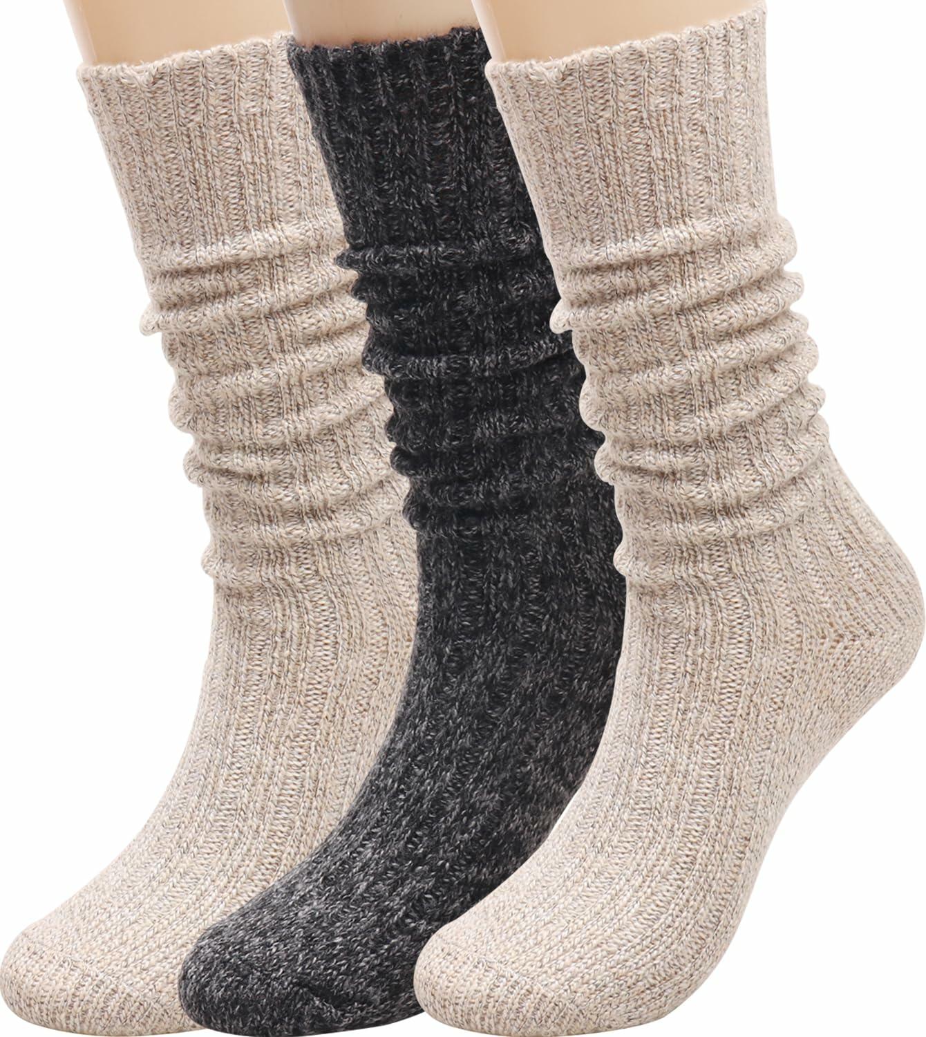 TINTAO Women’s Cotton Knit Crew Socks Thick Warm Slouch Gift Multi 5-10