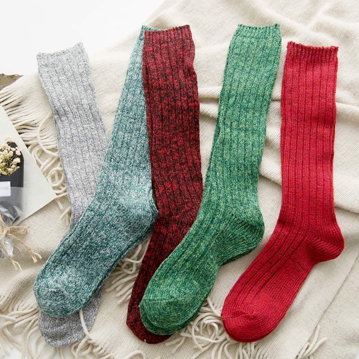 TINTAO Women’s Cotton Knit Crew Socks Thick Warm Slouch Gift Multi 5-10