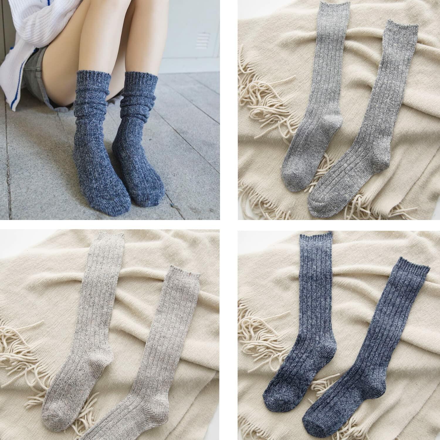 TINTAO Women’s Cotton Knit Crew Socks Thick Warm Slouch Gift Multi 5-10