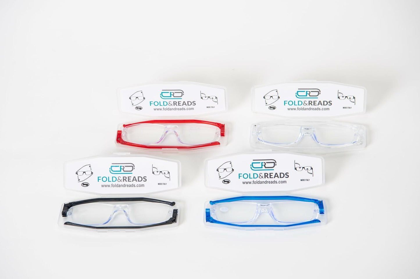 FOLDANDREADS Foldable Reading Glasses Blue Light Blocker for Women & Men Red
