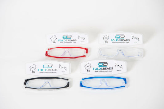 FOLDANDREADS Foldable Reading Glasses Blue Light Blocker for Women & Men Red