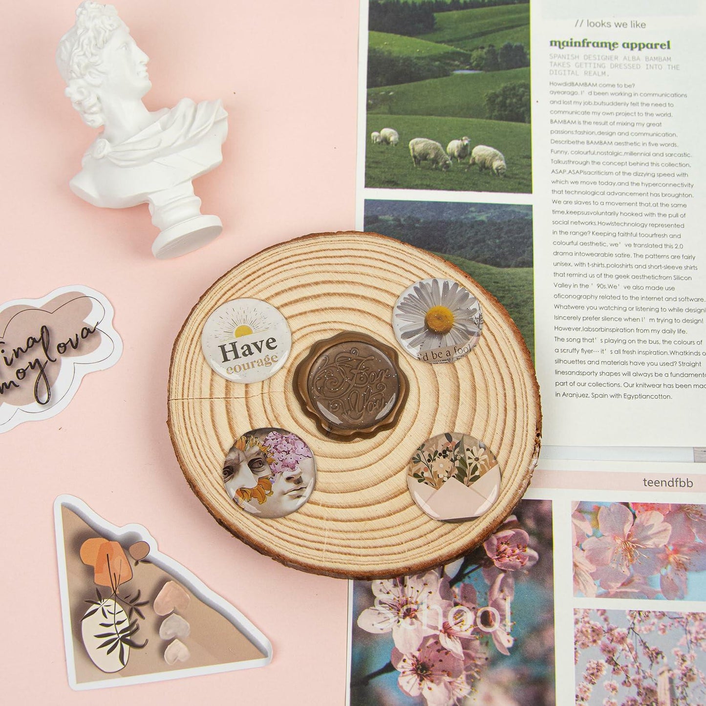 IGOGO 1” Epoxy Stickers Craft Bottle Caps Hair Bows Scrapbook 100PCS Glitter