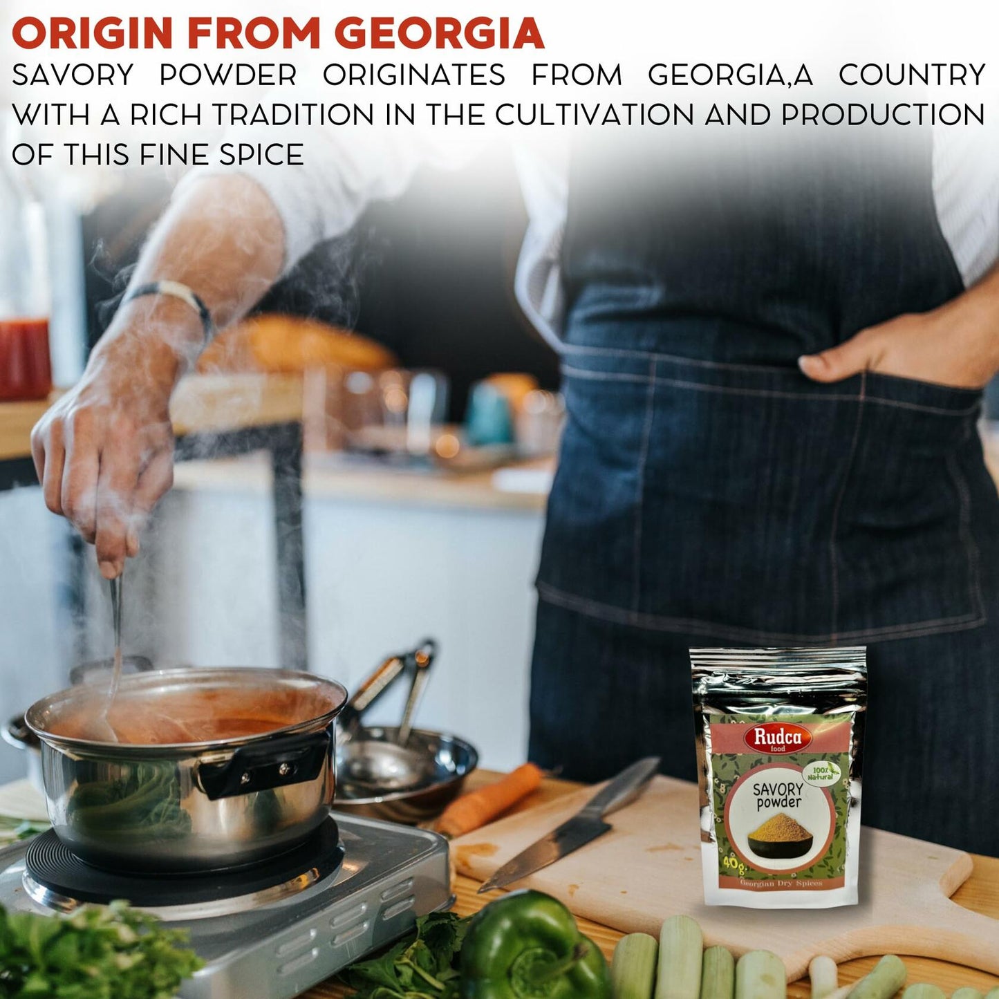 Rudca 100% Natural Savory Powder 40g Georgian Spice for Soups & Dishes