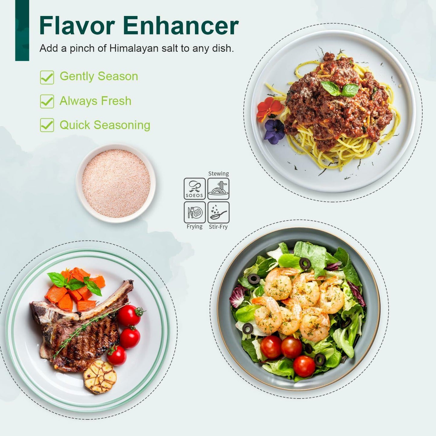 Soeos Himalayan Pink Salt Coarse 2lb 32oz Natural Kosher Sea Salt